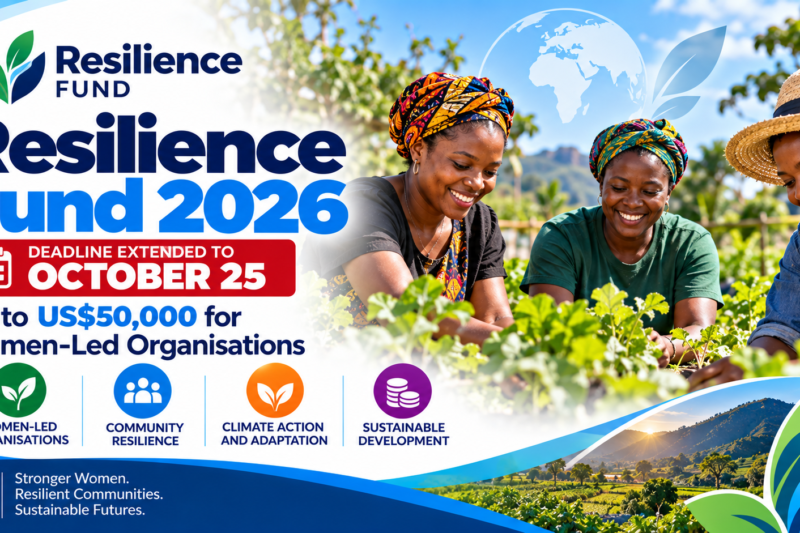 Resilience Fund 2026 Deadline Extended to October 25: Up to US$50,000 for Women-Led Organisations 🌍💰
